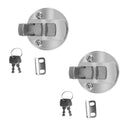 2x Marine Boat Lock Flush Pull Hatch Latch Bright Chrome Plated W/ 2 Keys