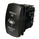 Pair 7Pin Momentary DPDT Rocker Switch Winch In/Out Yellow & Green LED Light