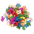 100Pcs Mixed Colors Turtle Shape Wooden Buttons For Cardmaking Embellishment