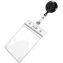 10 Retractable Reel ID Badge Card Holder + 10 Double Sided Vertical Clear I