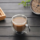 150ml Double Wall Glass Coffee Tea Cup Heat-resistant Double Layer Glass +Handle