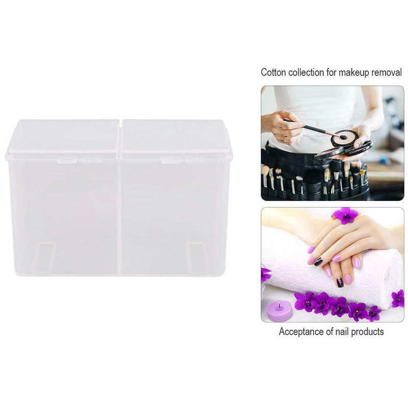 Cleaning Cotton Storage Box Swab Pad Nail Art Compartment Container (White) A
