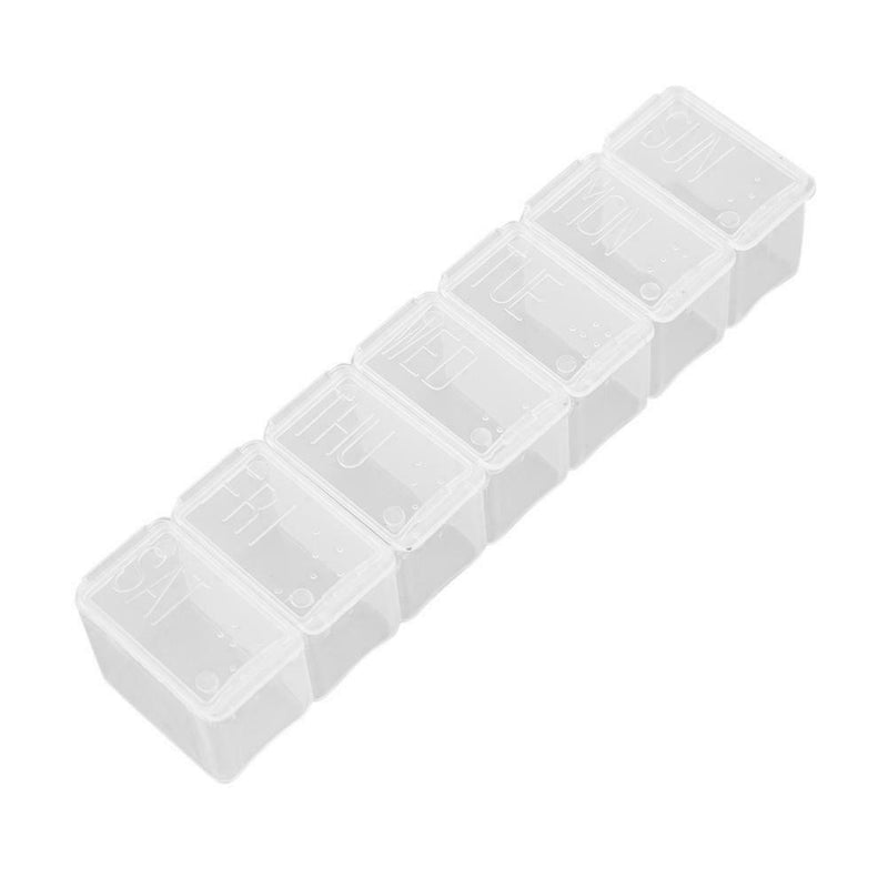 Portable 7 Day Weekly Clear Tablet Pill Box Medicine Holder Splitters hv2n