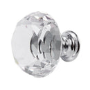 12pcs diamond-shaped crystal glass handle, 30mm drawer handle-transparent