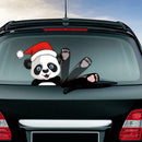 Christmas Hat Panda Car Rear Windshield Wiper Stickers Decals Auto Styling