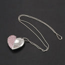 16G USB key 2.0 Memory heart type with Crystal Pendant Necklace Stick Flash