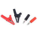 2Pcs 55mm alligator clip with 2pcs 4mm banana plug Black and Red FT3 Gw