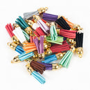 30 Pcs Suede Leather Tassel For Keychain Jewelry DIY Pendant Findings Crafts Set