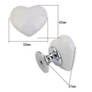 Heart Shaped Ceramic Door Drawer Bin Handle Pull Knob Hardware White 50mm L