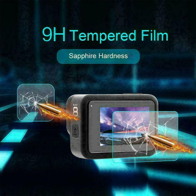 1 Set Tempered Glass Film Dual Screen + Lens Protector For Go-pro Camera 8 R3B3