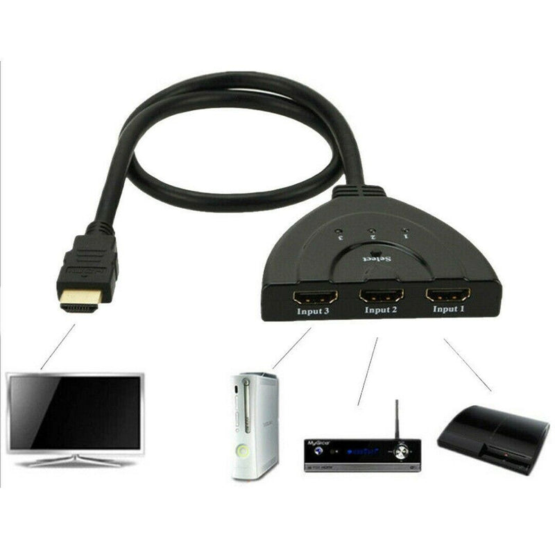 4K 3 Port HDMI Splitter Cable 4K HDMI 1.4 Switch Switcher HUB Adapter for HDTV X