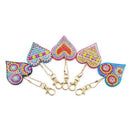 5Pcs/Set Diy Full Diamond Painting Love Heart Keychain Cross Stitch Embroid
