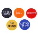 20Pcs BIG BLIND LITTLE BLIND MISSED BLIND KILL RESERVED Plastic Poker Chips