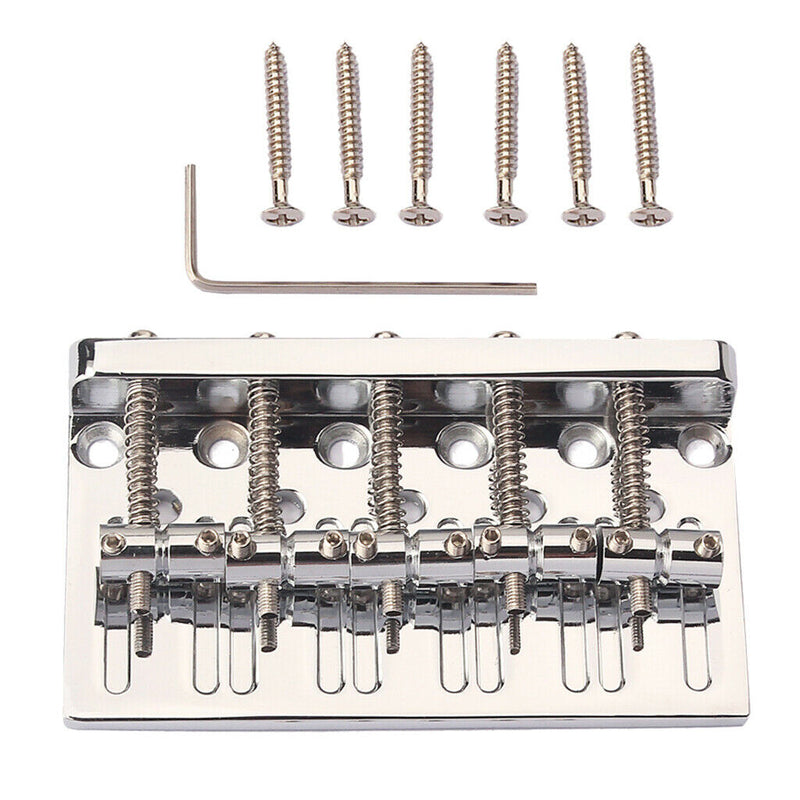 5 String Bass Bridge Electric Guitar Bridge Metal Part With Screw Wrench, Chrome
