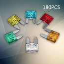 180X Mini Blade Fuses Zinc Alloy Auto Car Truck Fuse Set 5A 10A 15A 20A 25A 30A