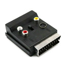 Newest able Scart Male to Female S-Video 3 RCA Audio Adapter black Convecto