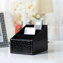 Luxury Leather Desktop Remote Control/Tv Guide Organizer Box Makeup Cosmeti