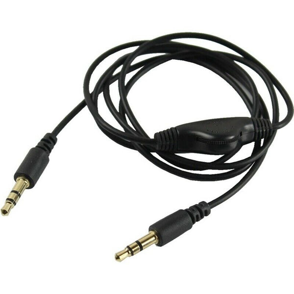 2Pcs 3.5mm M/M Stereo Headphone Audio Extension Cable Cord With Volume Cont T6F5