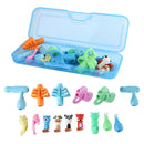 Kids Writing Pencil Holder Rubber Children Pen Aid Grip Tools Set (Blue) A