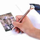 6PCS Big Carat Diamond Crystal Pen Gem Ballpoint Pen Ring Wedding Office Me R9L8