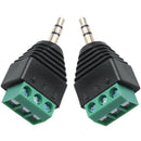 5pcs 3.5mm (1/8inches) Stereo Audio Male to AV 3-Screw Terminal Female Conn