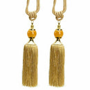 1 Pair Window Curtain Tieback Beaded Ribbon Tassel Rope Curtain Tie Back Cu