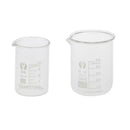 2 Pcs 10ml 50mL Glass Graduated Low Form Beaker, 2ml 10mL Graduation Interval