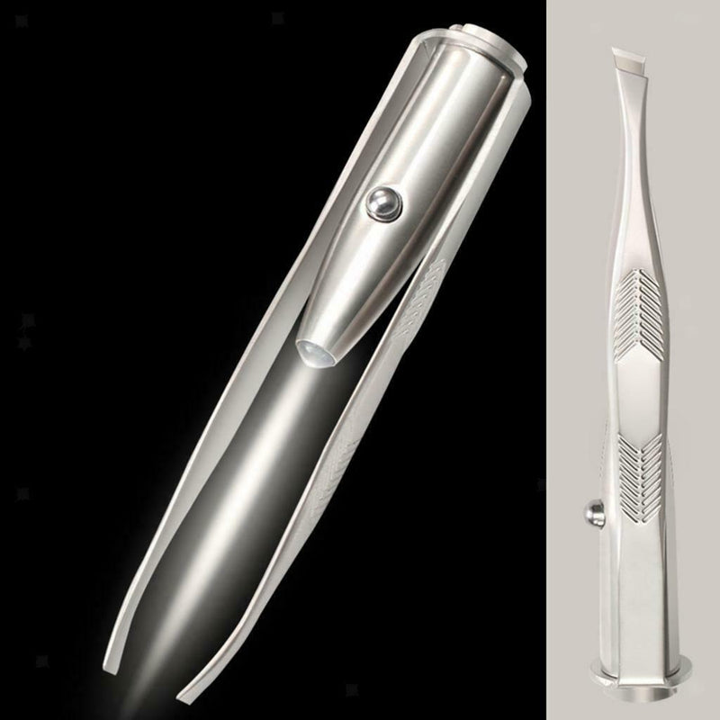 LED Eyebrow Tweezer Remover Professional Removal Makeup Tool Stainless Steel