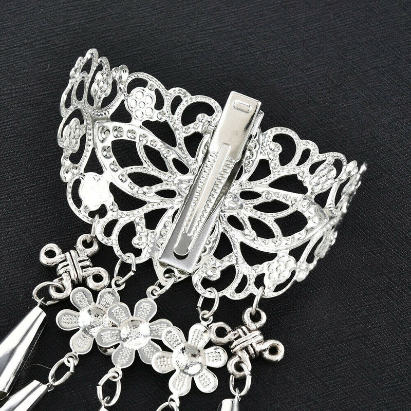 Hairpin Women Tassel Hollow Hair Clip Beads Dangle Hair Pins Crystal NEW H7
