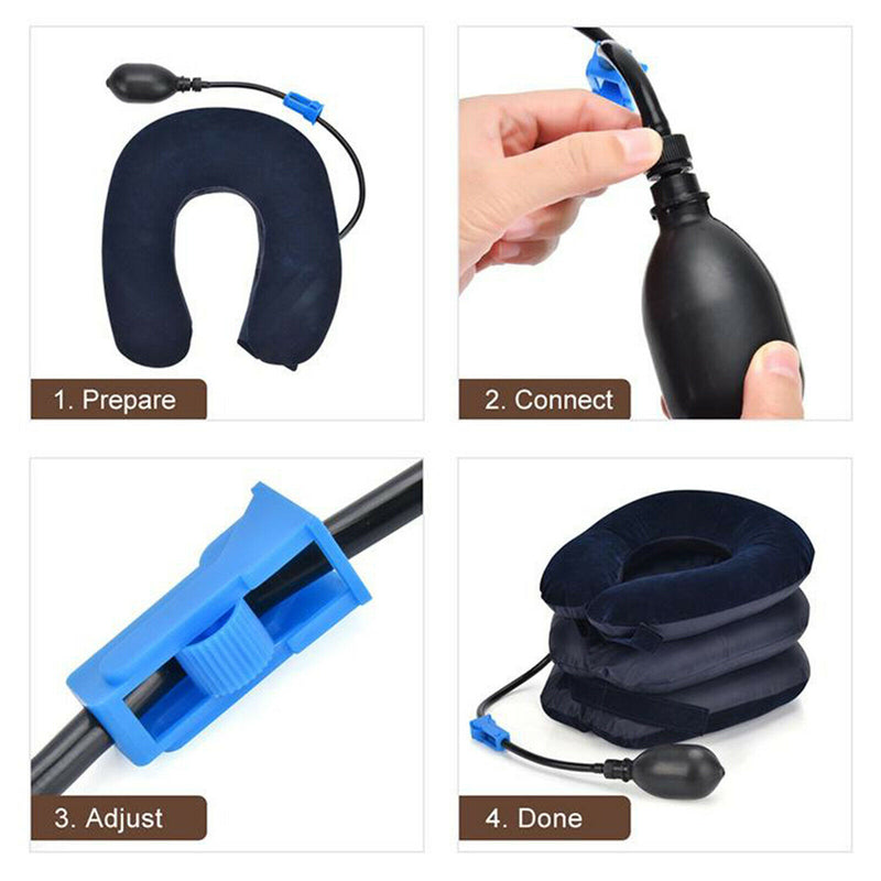 Air Inflatable Cervical Neck Traction Device Muscle Pain Relieving Brace Support