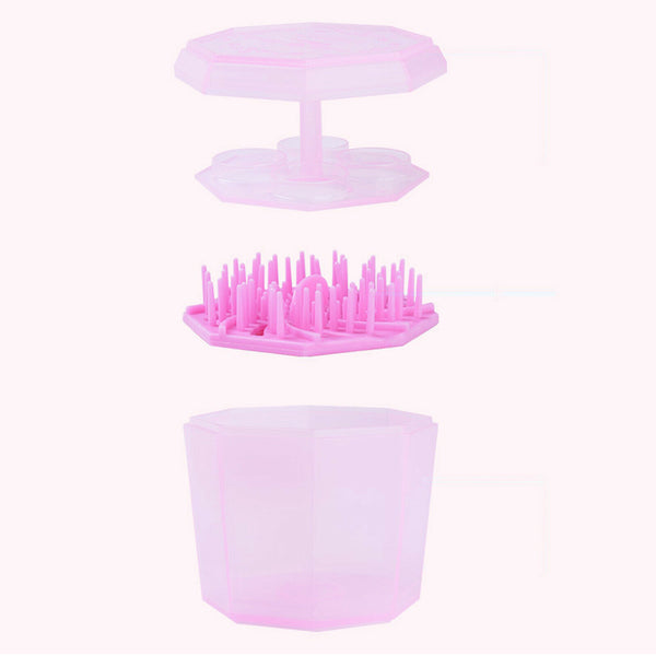 Portable Makeup Brush Mat Drying Rack Holder Scrubber Solution Kit for Girls