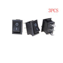 3Pcs 6A/250VAC 10A/125VAC Neon Light Illuminated On/Off SPST Rocker Switch  Z