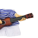 Puppy Dog Fun Play Guitar Blue Stripe Sweater with Short Romper Jumpsuit L