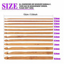 Crochet Hooks Kit,3Mm-25Mm 15Pcs Assorted Sizes Wooden Bamboo Crochet Hooks T7P5