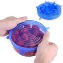 6pcs/set Kitchen Reusable Silicone Food Storage Wrap Microwave Bowl Seal Co
