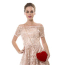 Heart Shaped Diamonds Women Evening Bags Chain Shoulder Purse Day Clutches