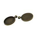20 Round Pendant Tray Base Setting Fit 30mm Cabochon Blank Bezel Frame Cameo