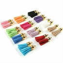 30X Suede Leather Tassel For Keychain Jewelry DIY Pendant Charms Findings Set H7