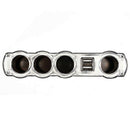 4 Way Socket Auto Car Cigarette Lighter Splitter 2 USB Port Plug Adapter Ch