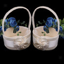 2pcs Champagne Chic Flower Round Flower Girl Bridesmaid Basket Wedding Party