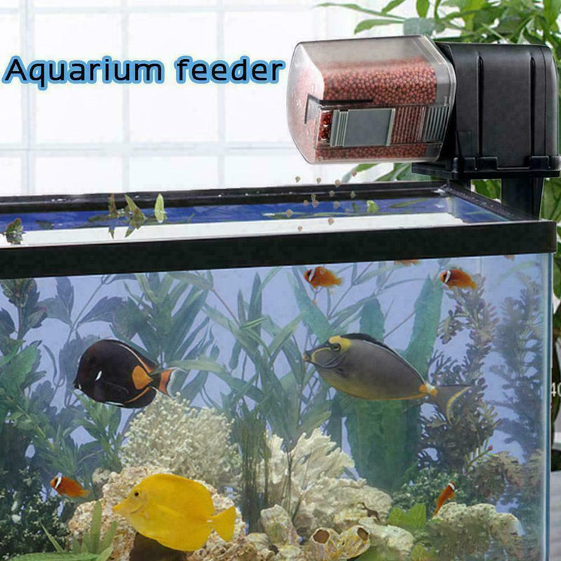 Programmable Mini Auto Fish Feeder Aquarium Tank Automatic Fine Food Dispen F7T4