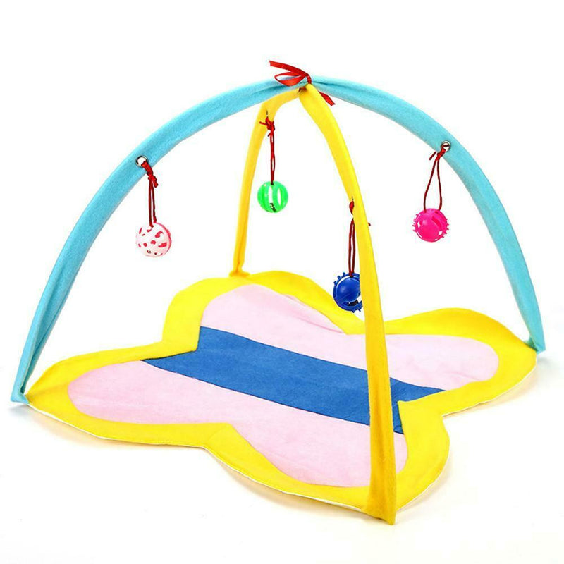 Cat Play Tent Hammocks Sleep Bed Foldable Kitten Mat with Balls Pets Toys