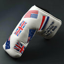 Flag Pattern Parts Decorative Golf Protective PU Leather Putter Head Cover