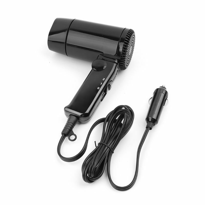 12V Car-styling Portable Hair Dryer Hot & Cold Folding Blower Window Defroster