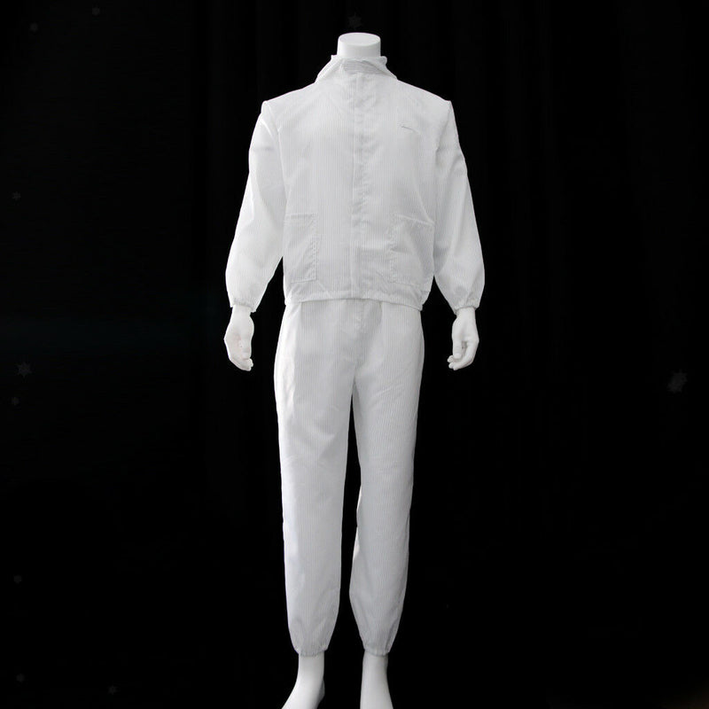 Lab Factory Dust-Proof Protective Suit Painting Coverall Pockets & Hat White