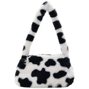 Animal Pattern Underarm Bag Women Mini Plush Shoulder Handbags Purse (6)