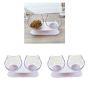 2Pieces Cat Kitty Elevated Bowls Raised Feeder W/