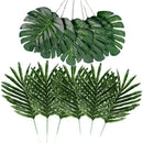 24 Pcs 2 Kinds Tropical Plant Palm Leaves Artificial Palm Leaves Faux Leave K3R7