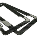 One Pair Car License Plate Frame cover Black Carbon Fiber Printed 31*16cm RTC