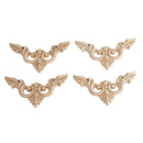 4pcs 8*8cm Wood Carved Corner Onlay Furniture Home Decorations Unpainted